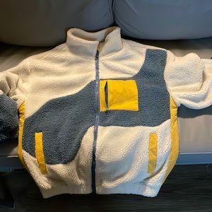 Aelfric Eden Three-color Patchwork Sherpa Coat